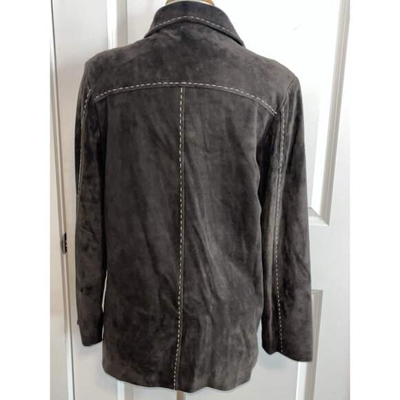 PowWow Women’s Suede Leather Jacket Thick Stitching Detail Sz 8 Western Coat - Picture 6 of 12